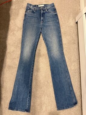 MOTHER Wide Leg Flare Jeans in Blue Wash
